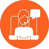 Remote Worker Glyph Multi Circle Icon vector