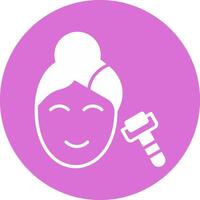 Face Roller Glyph Multi Circle Icon vector
