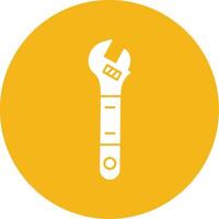 Adjustable Wrench Glyph Multi Circle Icon vector