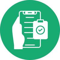 Check List Glyph Multi Circle Icon vector