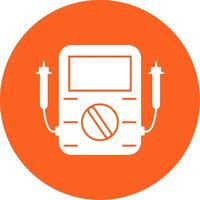 Voltmeter Glyph Multi Circle Icon vector