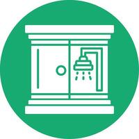 Shower Room Glyph Multi Circle Icon vector