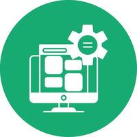 Website Builder Glyph Multi Circle Icon vector