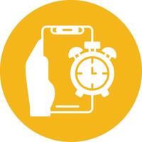 Alarm Glyph Multi Circle Icon vector