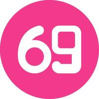 Sixty nine Glyph Multi Circle Icon vector