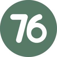 Seventy six Glyph Multi Circle Icon vector