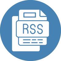 Rss File Glyph Multi Circle Icon vector
