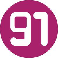 Ninety one Glyph Multi Circle Icon vector