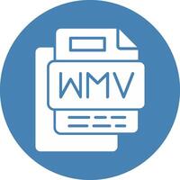 Wmv File Glyph Multi Circle Icon vector