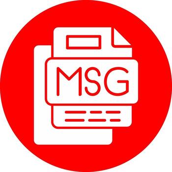 Msg File Glyph Multi Circle Icon vector