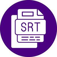 SRT File Glyph Multi Circle Icon vector