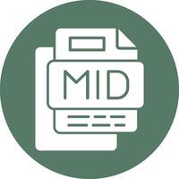 MID File Glyph Multi Circle Icon vector