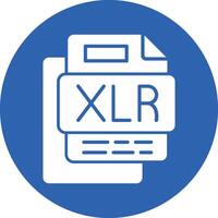 XLR File Glyph Multi Circle Icon vector