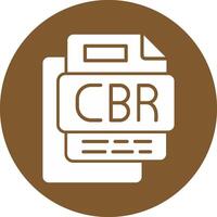 Cbr File Glyph Multi Circle Icon vector