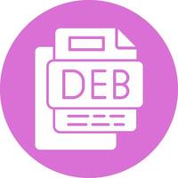 Deb File Glyph Multi Circle Icon vector