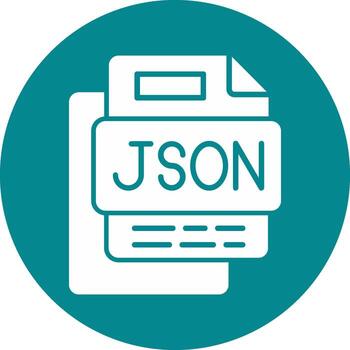 Json File Glyph Multi Circle Icon vector