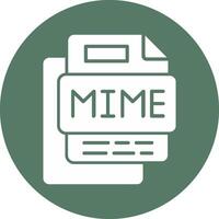 Mime File Glyph Multi Circle Icon vector