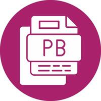 Pb File Glyph Multi Circle Icon vector