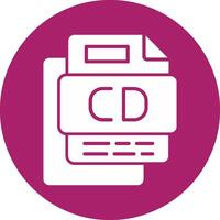 Cd File Glyph Multi Circle Icon vector