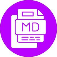 Md File Glyph Multi Circle Icon vector