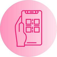 Qr Scan Gradient Circle Icon vector