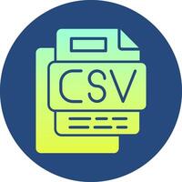 CSV File Gradient Circle Icon vector