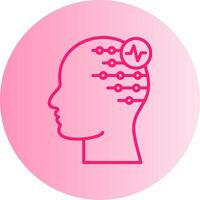 Electroencephalogram Gradient Circle Icon vector