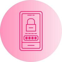 Password Lock Gradient Circle Icon vector