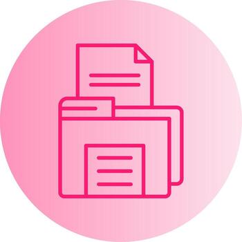 abierto archivo degradado circulo icono vector