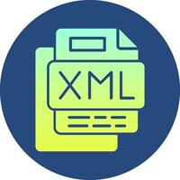 XML File Gradient Circle Icon vector