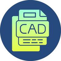 CAD File Gradient Circle Icon vector