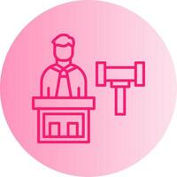 Judge Gradient Circle Icon vector