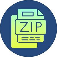 ZIP File Gradient Circle Icon vector