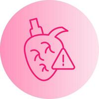 Heart Attack Gradient Circle Icon vector