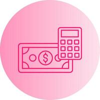 Money Calculation Gradient Circle Icon vector