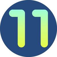 Eleven Gradient Circle Icon vector