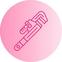 Pipe Wrench Gradient Circle Icon vector