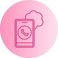 Cloud Based Calling Gradient Circle Icon vector