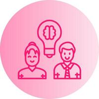 Team Idea Gradient Circle Icon vector