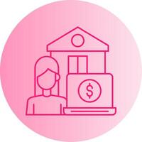 Work From Home Gradient Circle Icon vector