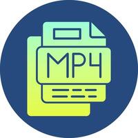 MP4 Music File Gradient Circle Icon vector