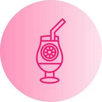 Cocktail Gradient Circle Icon vector