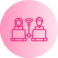 Remote Access Gradient Circle Icon vector