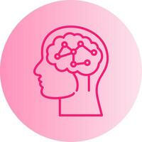 Neural Circuit Gradient Circle Icon vector