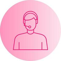 Virtual Assistant Gradient Circle Icon vector