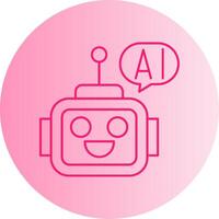 Ai Assistant Gradient Circle Icon vector