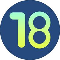 Eighteen Gradient Circle Icon vector