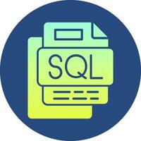 SQL File Gradient Circle Icon vector