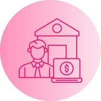 Work From Home Gradient Circle Icon vector