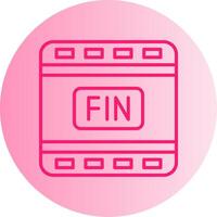 The End Gradient Circle Icon vector